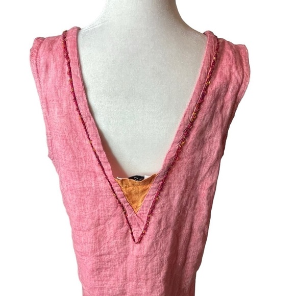 Two piece Liz & Jane Linen Pink Sleeveless Blouse & Maxi Skirt, Size Medium NWT - Picture 8 of 15